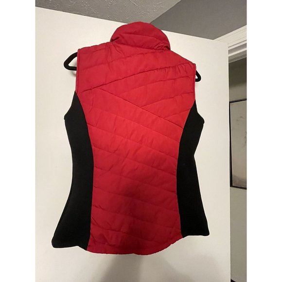 Womens Size Small Quilted Vest, Black and Red polyester # 696 - Picture 2 of 3